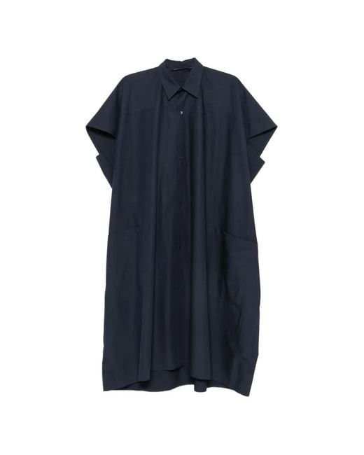 Sofie D'Hoore Blue Duchy Cap-Sleeve Shirt Dress