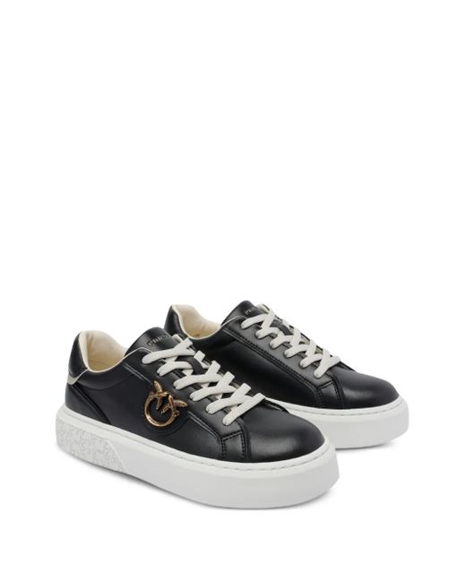 Pinko Black Yoko 06 Metallic-Trim Platform Sneakers