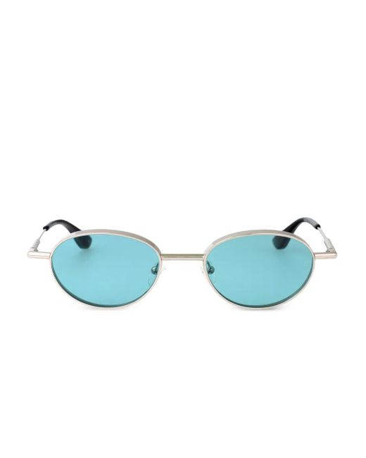 McQueen Blue Am0523S Oval-Frame Sunglasses