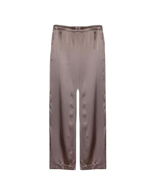Purotatto Brown Pantalon Ample À Fini Satiné