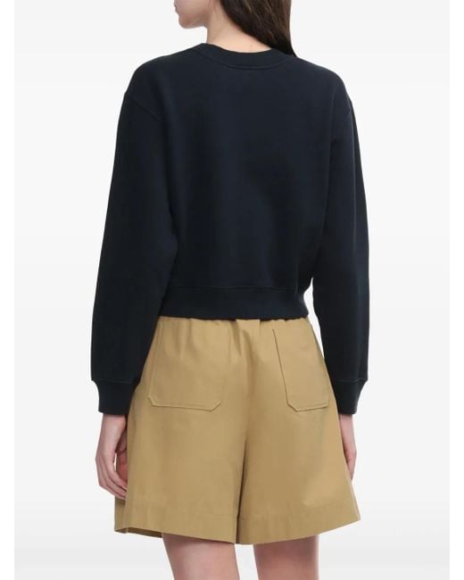 Maison Kitsuné Blue Logo-Embroidered Sweatshirt