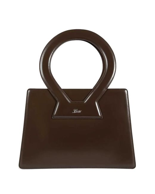 LUAR Brown Small Ana Round-Handle Tote Bag