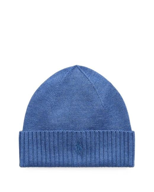 Polo Ralph Lauren Blue Signature Pony Wool Beanie for men