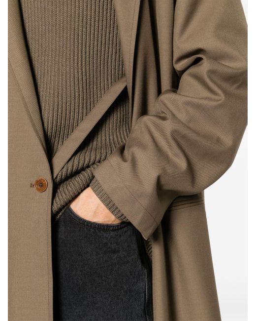 Lemaire Natural Asymmetric Twill Coat for men