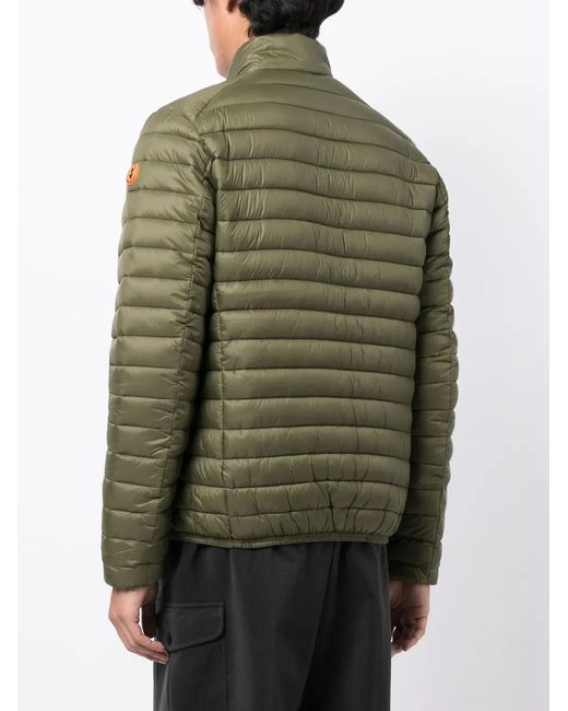 Save The Duck Green High-Neck Padded Jacket for men