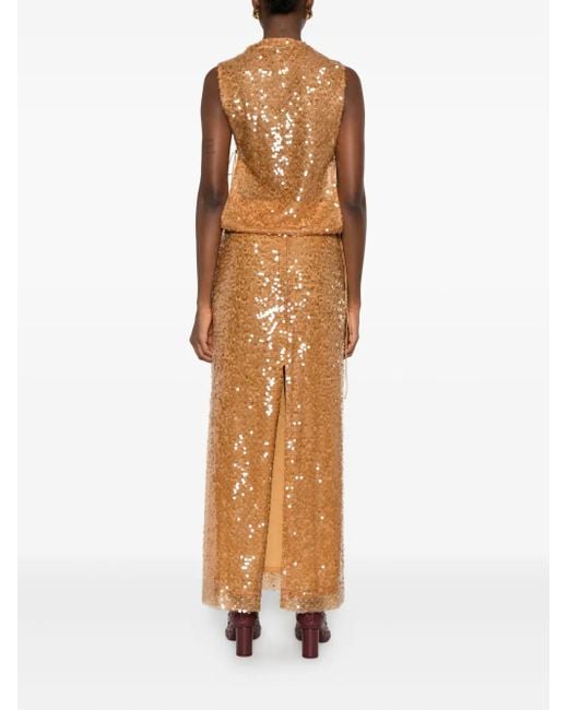 Christopher Esber Natural Illuminate Sequin-Embellished Gown