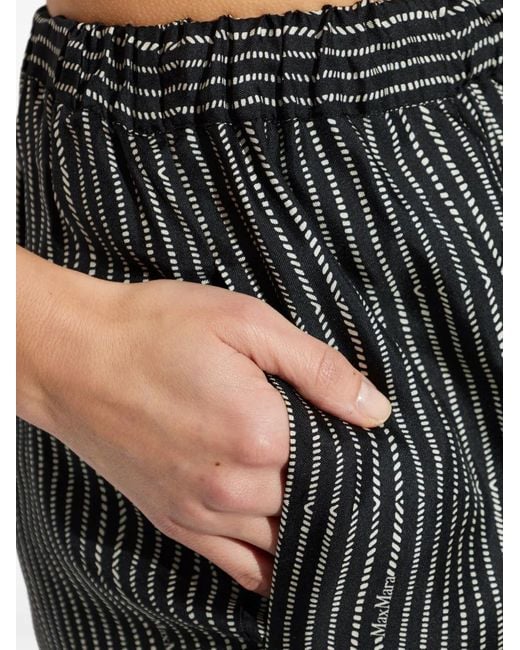 Max Mara Gray Clarino Striped Drawstring Trousers