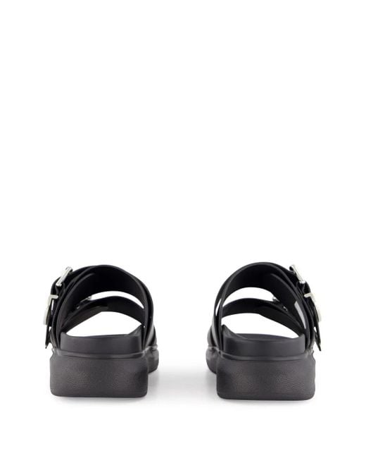 McQueen Black Buckle-Strap Sandals for men