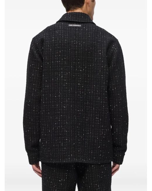 Karl Lagerfeld Hemd Aus Tweed in Black für Herren