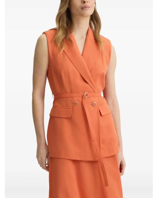 Liu Jo Orange Double-Breasted Sleeveless Blazer