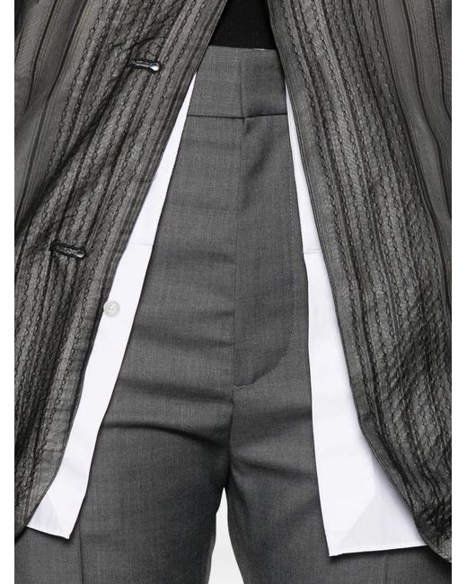 ROKH Gray Crease Flared Trousers