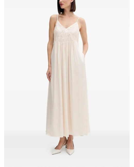 Pedro Del Hierro Madrid Natural V-Neck Maxi Dress