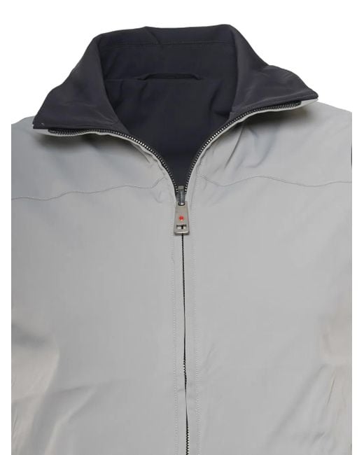 Kiton Blue Reversible Zip-Front Gilet for men