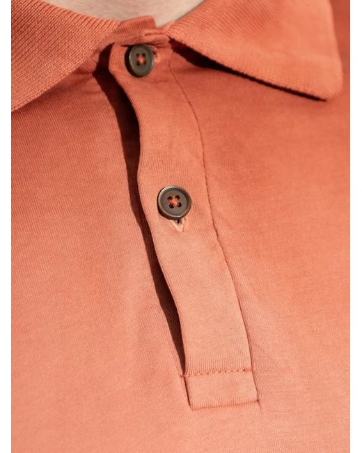DIESEL Orange T-Rejust-R3 Logo-Embroidered Polo Shirt for men