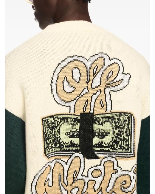 Off-White c/o Virgil Abloh Natural Crystal Cash Varsity Cardigan for men