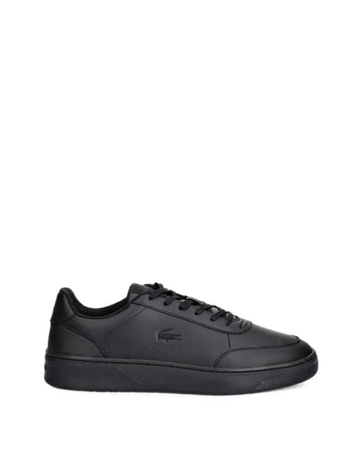 Lacoste Black Court Pro Logo-Plaque Sneakers for men