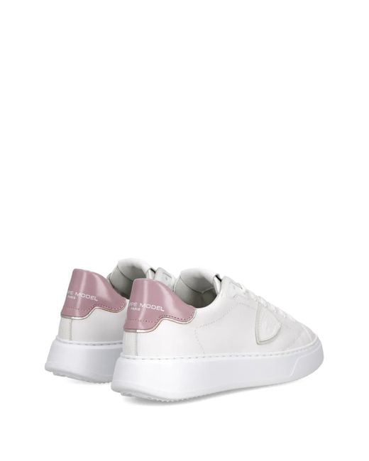 Philippe Model White Temple Tennis Low Leather Trainer