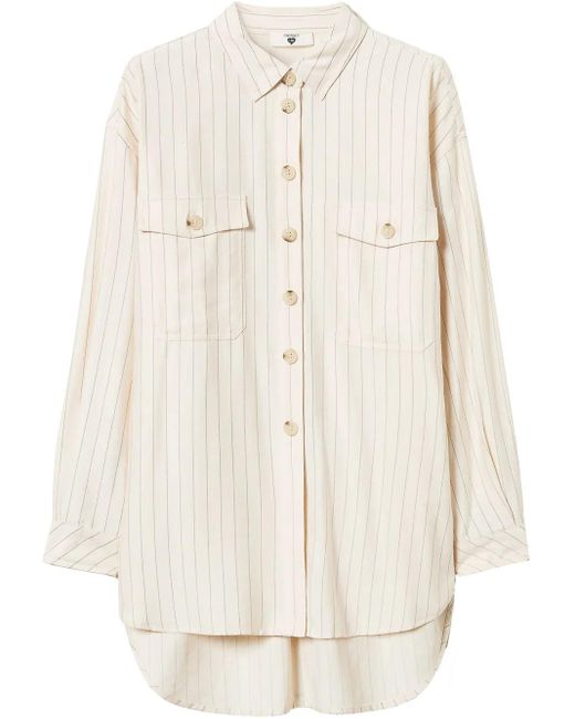 Twinset Natural Pinstripe-Pattern Shirt