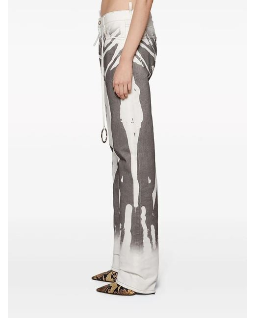 The Attico White Printed Jeans