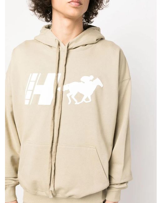 1989 STUDIO Natural Logo-Print Cotton Hoodie for men