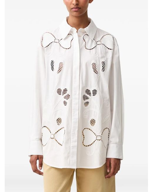 Stine Goya White Broderie-Anglaise Shirt