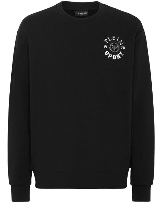 Philipp Plein Black Logo-print Cotton Sweatshirt for men