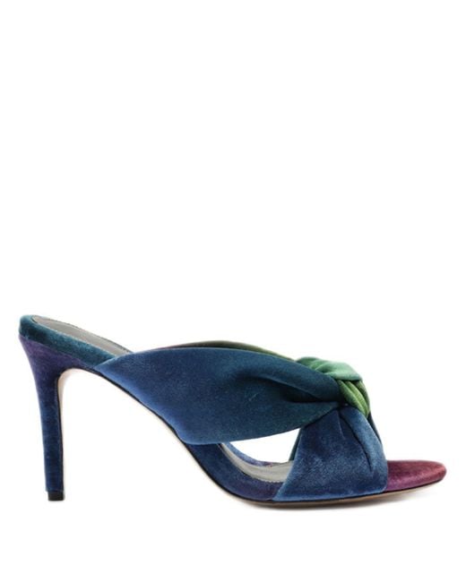 Alexandre Birman Blue Kacey 85 Velvet Sandals