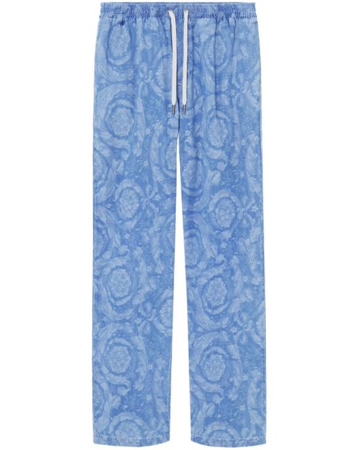 メンズ Versace バロッコ シャンブレー デニムパンツ Blue
