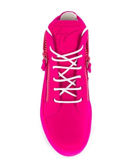 Giuseppe Zanotti Pink The Unfinished Hi-Top Sneakers