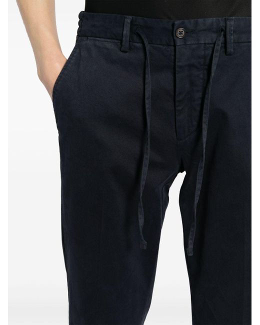 Corneliani Blue Drawstring Tapered Trousers for men