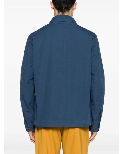 Barbour Blue Workers Cotton Shirt Jacket for men