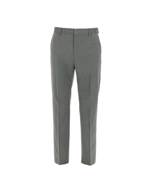HUGO Gray Tailored Pressed-Crease Trousers for men