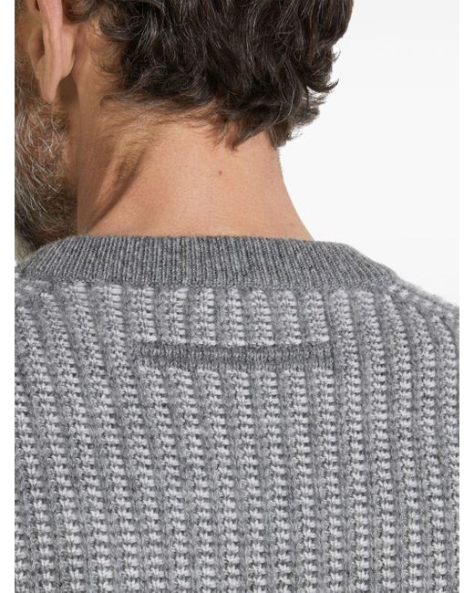 Zegna Gray Two-Tone Jumper for men