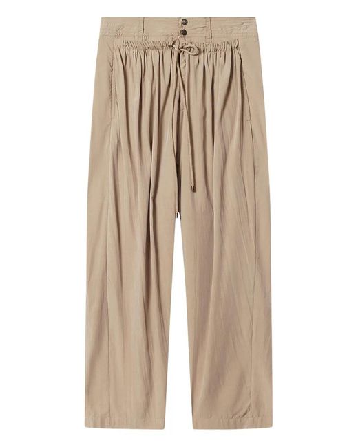 Isabel Marant Natural Inaya Wide-Leg Layered Waistband Pants
