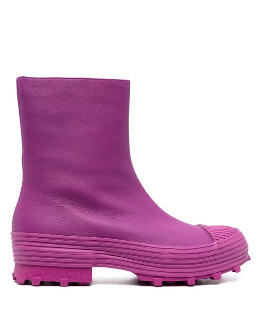 CAMPERLAB Purple Traktori Leather Ankle Boots
