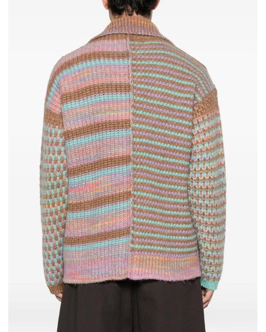 Roberto Collina Brown Patterned Cardigan for men
