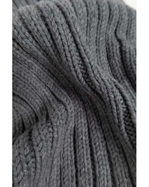DSquared² Gray Logo Patch Scarf for men