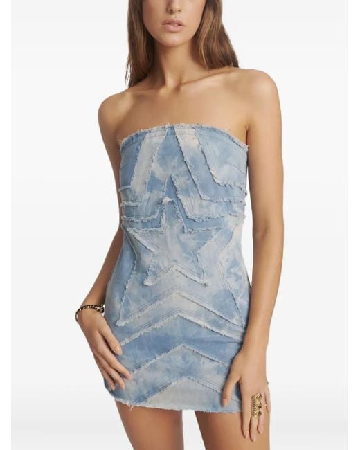 One Teaspoon Blue Jeans-Minikleid Mit Sternmuster