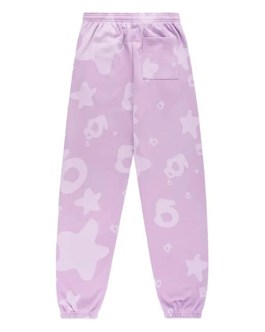 Sp5der Purple Star-Print Pants for men