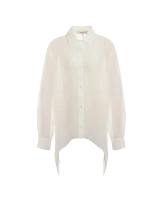 Jucca White Sheer Asymmetric Shirt