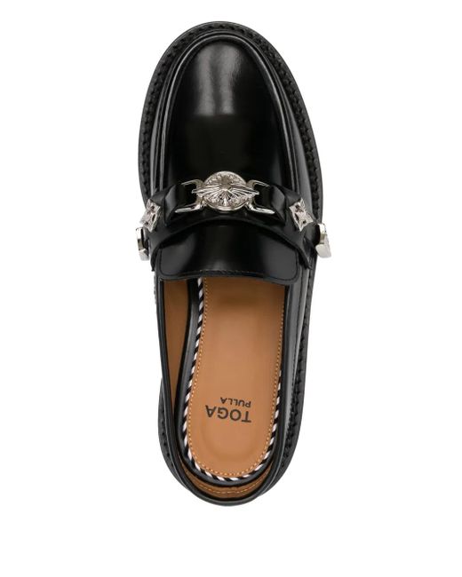 Toga Black Leather Loafers
