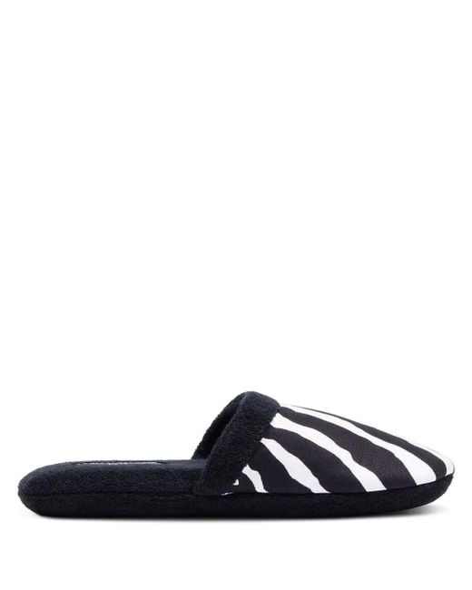 Dolce & Gabbana Blue Cotton Terry Slippers