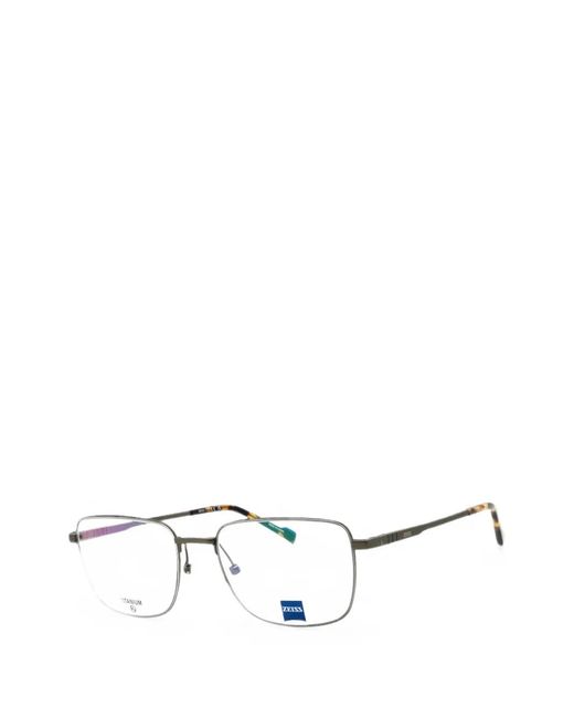 Zeiss Natural Titanium Rectangle-Frame Glasses for men