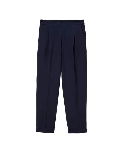Benetton Blue Pleated Tailored Trousers
