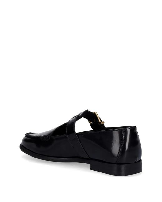 Marc O' Polo Black Buckle-Fastening Leather Loafers