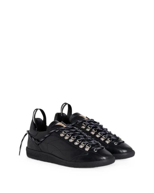 DSquared² Black Rebels Leather Sneakers for men