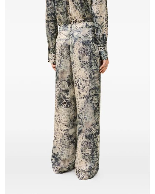Ba&sh White Carrina Animal-Print Trousers