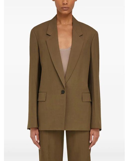 Ferragamo Green Single-Breasted Blazer