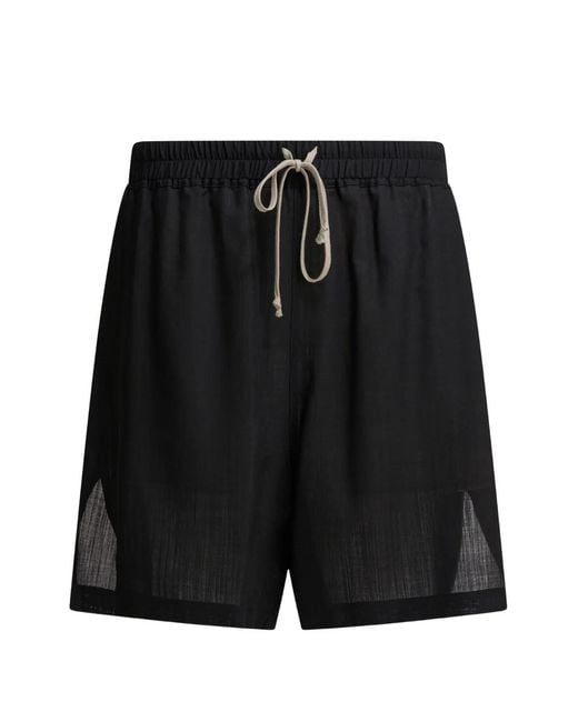 Rick Owens Black Drawstring Shorts for men
