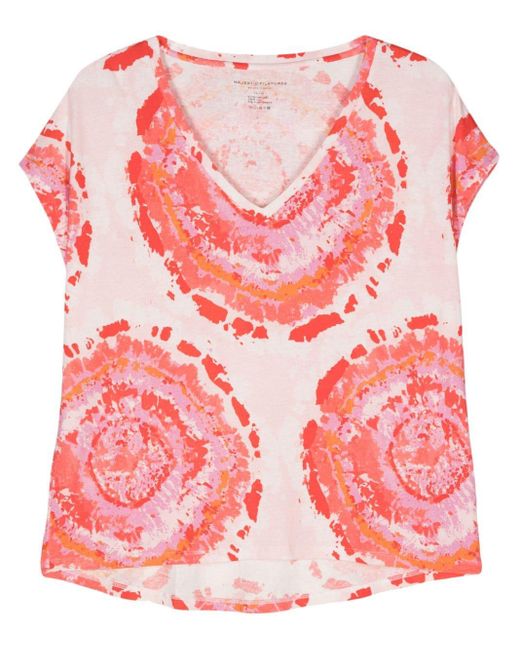 T-shirt à imprimé tie-dye Majestic Filatures en coloris Pink